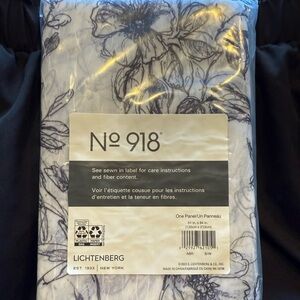 No. 918 Floral Curtain Panel - White and Black Floral